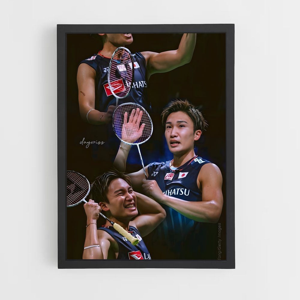 Poster Kento momota raquettes – affiche Badminton (vue 2)